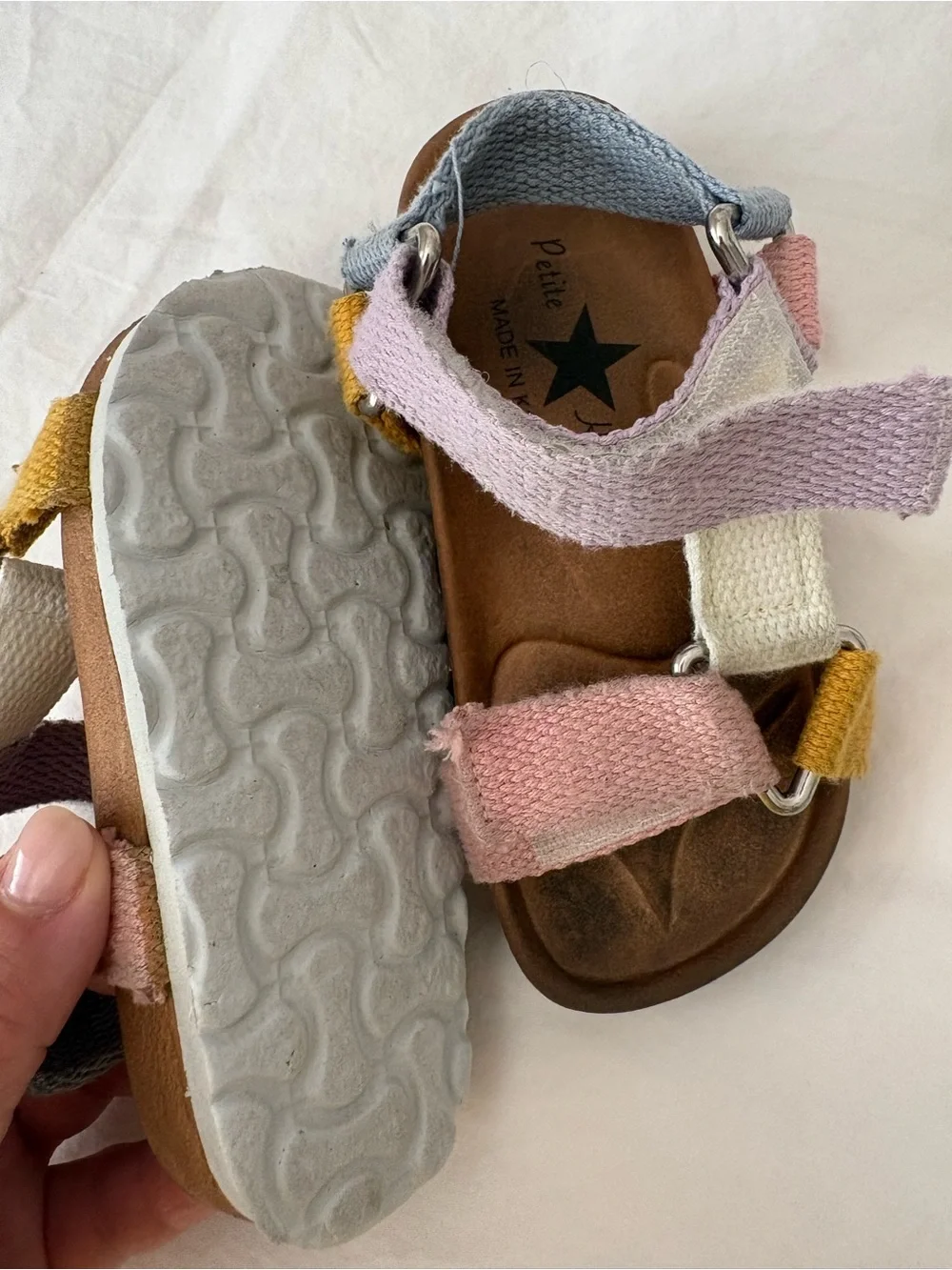 Pink Haley - Kids Multicolor Fabric Strap Sandals - toddler 5